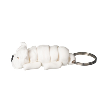 Buldog angielski biały - brelok do kluczy